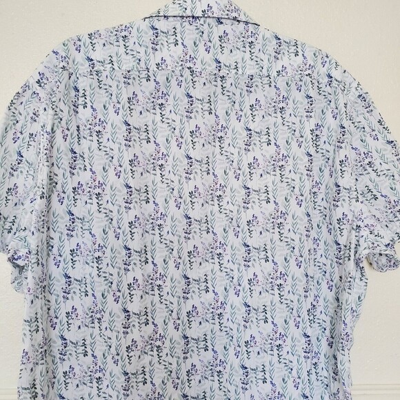 Kennington California Short Sleeve Button Up Shirt White Summer Men's Size XL - Picture 7 of 16